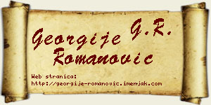 Georgije Romanović vizit kartica
